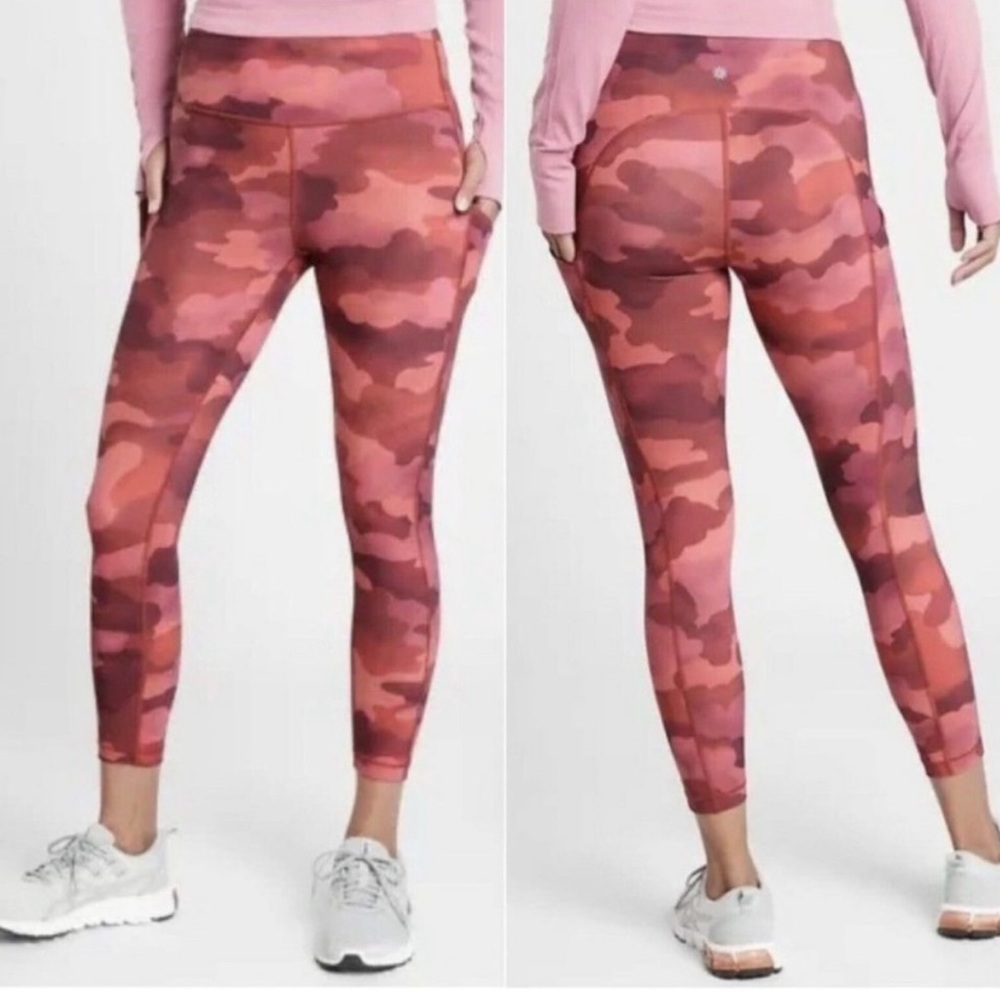 Athleta Ultimate Stash Pink Camo Printed 7/8 Tight, Size S - Picture 3 of 16